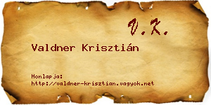 Valdner Krisztián névjegykártya